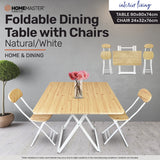 NNEDSZ Home MFoldable Dining Table &amp; Chairs Indoor/Outdoor Sturdy 74 x 80cm