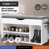 NNEDSZ Home M2-In-1 Storage/Shoe Cabinet With Padded Cushion Bench 80cm