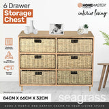 NNEDSZ Home M6 Drawer Natural Seagrass Wooden Storage Chest Stylish 66cm