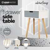 NNEDSZ Home M1 Drawer Side Table Modern Sleek &amp; Stylish Neutral Design 61cm