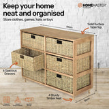 NNEDSZ Home M6 Drawer Natural Seagrass Wooden Storage Chest Stylish 66cm