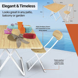 NNEDSZ Home MFoldable Dining Table &amp; Chairs Indoor/Outdoor Sturdy 74 x 80cm
