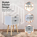 NNEDSZ Home M2 Drawer Side Table Modern Sleek &amp; Stylish Neutral Design 61cm