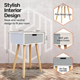 NNEDSZ Home M1 Drawer Side Table Modern Sleek &amp; Stylish Neutral Design 61cm