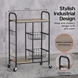 NNEDSZ Home MKitchen Trolley 2 Tier Stylish Modern Industrial Design 85cm