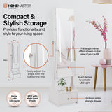 NNEDSZ Home M158cm Mirror Jewellery Cabinet LED Lighting &amp; Adjustable Angling