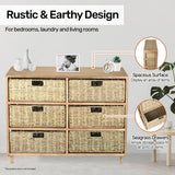 NNEDSZ Home M6 Drawer Natural Seagrass Wooden Storage Chest Stylish 66cm