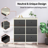 NNEDSZ Home M6 Drawer Pine Wood Storage Chest Grey Fabric Baskets 70 x 80cm
