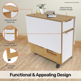 NNEDSZ Home MFolding Dining Table Lockable Wheels Various Fold Modes 135 x 74cm