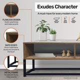 NNEDSZ Home MVogue Wood Tone Coffee Table Stylish Rustic Flawless Design 110cm