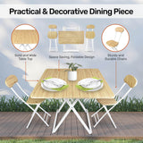 NNEDSZ Home MFoldable Dining Table &amp; Chairs Indoor/Outdoor Sturdy 74 x 80cm