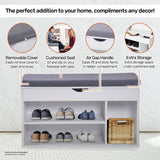 NNEDSZ Home M2-In-1 Storage/Shoe Cabinet With Padded Cushion Bench 80cm