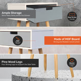 NNEDSZ Home M1 Drawer Side Table Modern Sleek &amp; Stylish Neutral Design 61cm