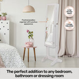 NNEDSZ Home M140cm Full Length Mirror Jewellery Cabinet Adjustable Angle