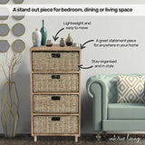 NNEDSZ Home M4 Drawer Natural Seagrass Wooden Storage Chest Stylish 85cm