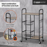 NNEDSZ Home MKitchen Trolley 2 Tier Stylish Modern Industrial Design 85cm