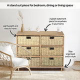 NNEDSZ Home M6 Drawer Natural Seagrass Wooden Storage Chest Stylish 66cm