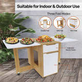 NNEDSZ Home MFolding Dining Table Lockable Wheels Various Fold Modes 135 x 74cm