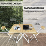 NNEDSZ Home MFoldable Dining Table &amp; Chairs Indoor/Outdoor Sturdy 74 x 80cm