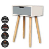 NNEDSZ Home M1 Drawer Side Table Modern Sleek &amp; Stylish Neutral Design 61cm