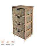 NNEDSZ Home M4 Drawer Natural Seagrass Wooden Storage Chest Stylish 85cm