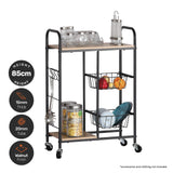 NNEDSZ Home MKitchen Trolley 2 Tier Stylish Modern Industrial Design 85cm
