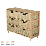NNEDSZ Home M6 Drawer Natural Seagrass Wooden Storage Chest Stylish 66cm