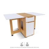 NNEDSZ Home MFolding Dining Table Lockable Wheels Various Fold Modes 135 x 74cm