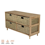 NNEDSZ Home M4 Drawer Natural Seagrass Wooden Storage Chest Stylish 46cm